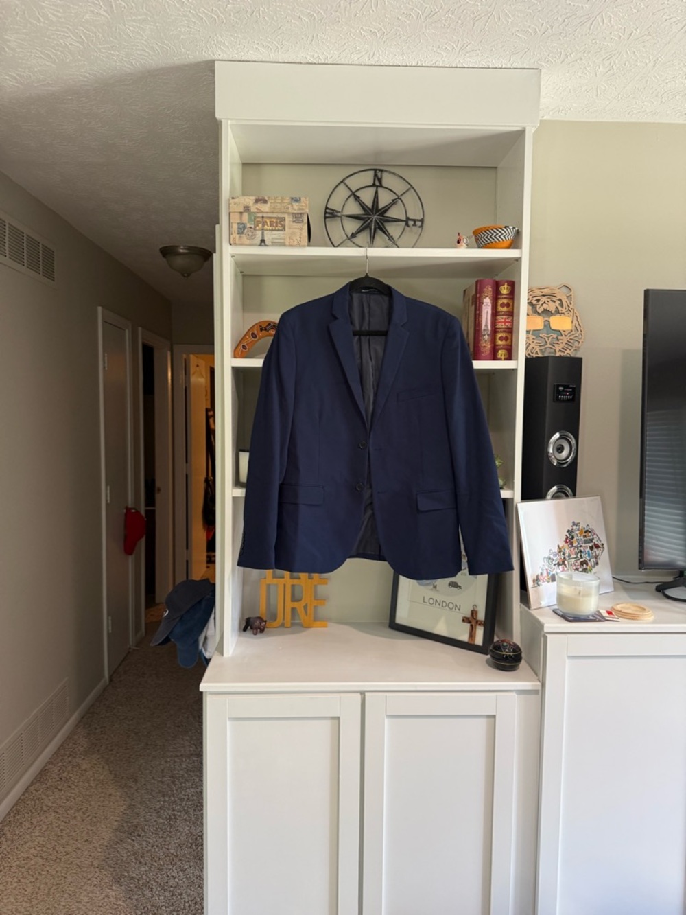H&M Navy Blue Men's Blazer - Single-Breasted Sport Coat